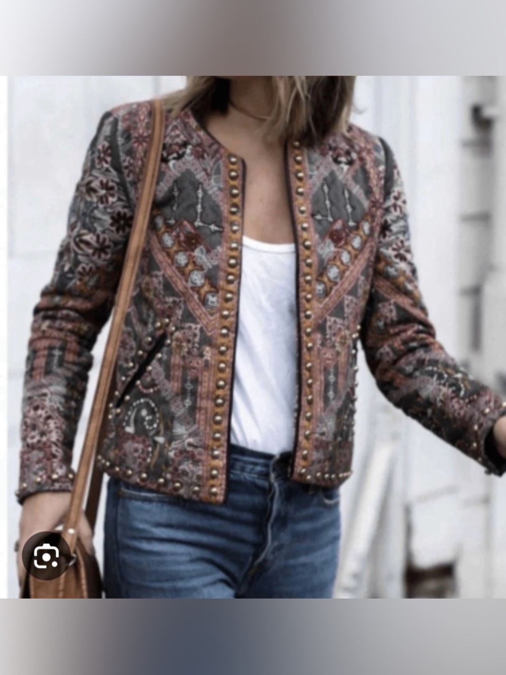 Anthropologie Embroidered Tapestry Jacket Women’s XS/S Boho Festival